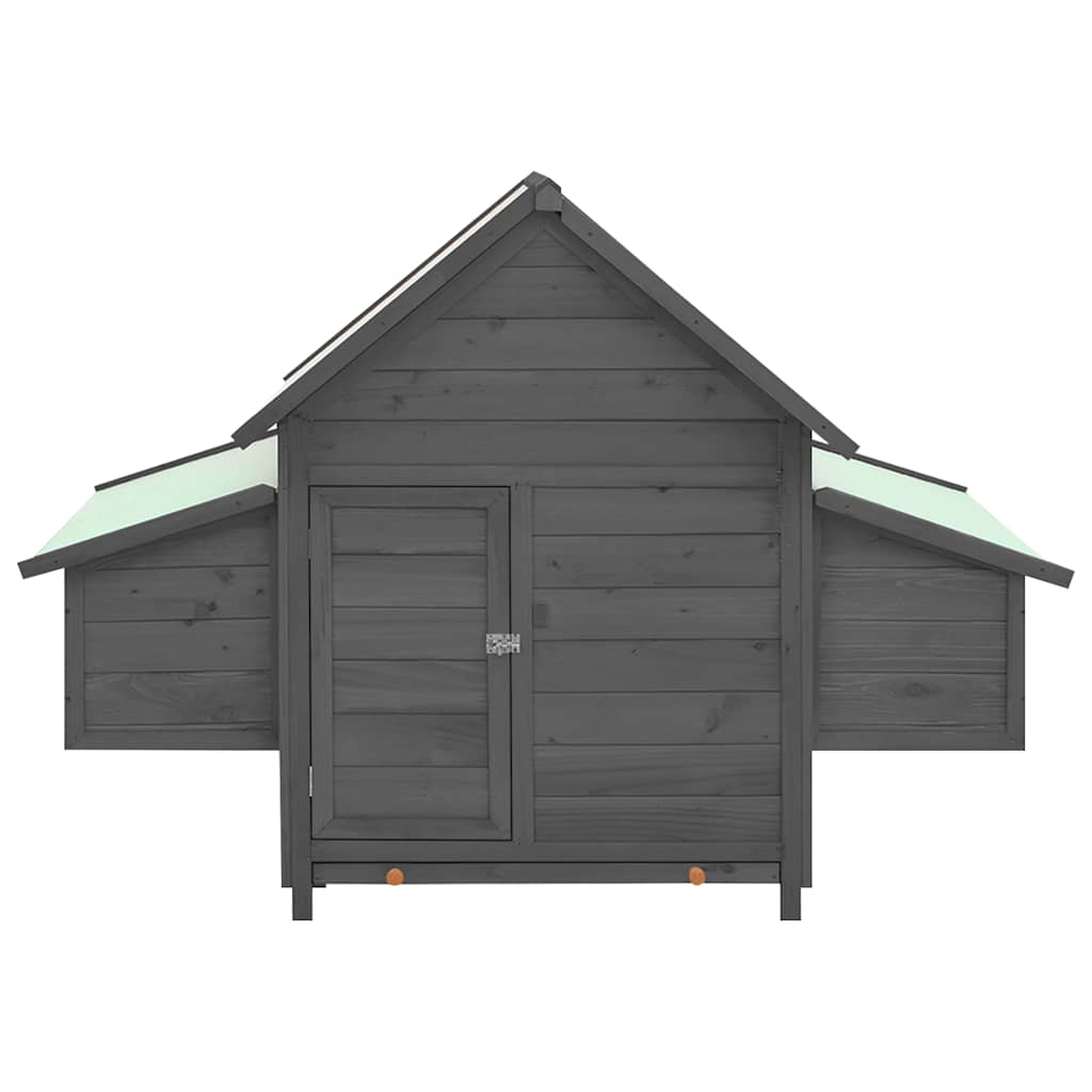 Vidaxl Chicken Coop 150x96x110 cm Grigio porcente solido e bianco