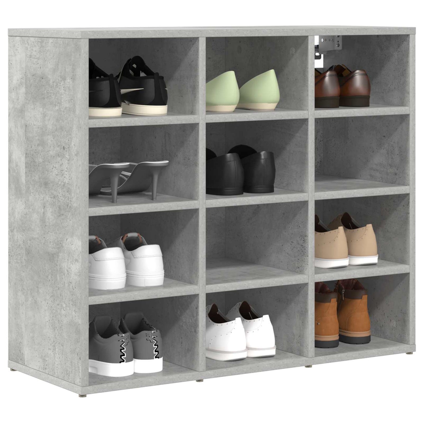 Scarpiera Vidaxl grigio cemento 77,5 x 30 x 67 cm rifinito in legno