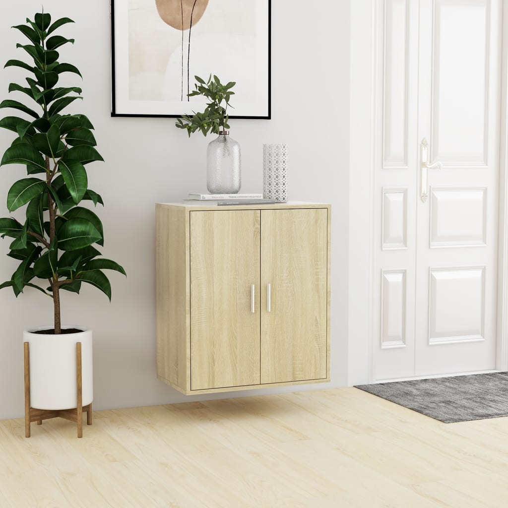 Gabinete de zapatos Vidaxl 60x35x70 cm de madera propiedad de Oak coloreada