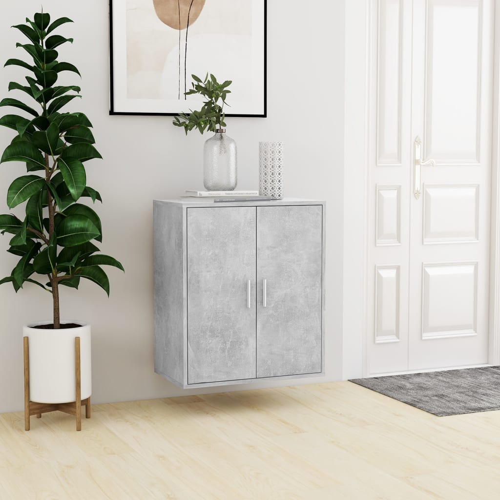 Gabinete de zapatos Vidaxl 60x35x70 cm de madera procesada betongrijs