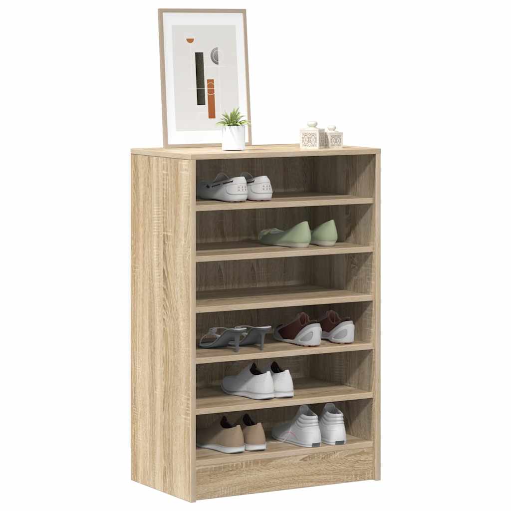 Vidaxl schoenenkast 60x35x92 cm bewerkt hout sonoma eikenkleurig