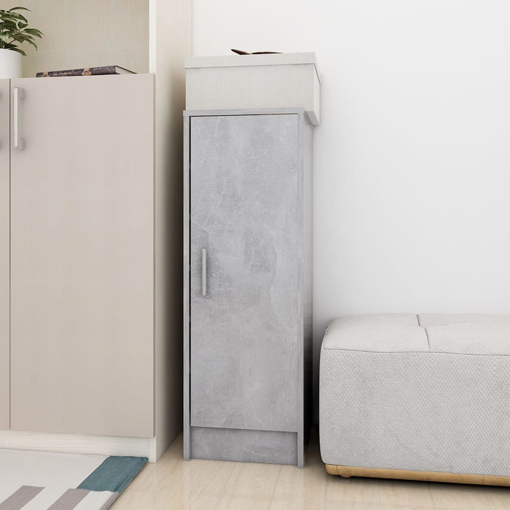 Gabinete de zapatos Vidaxl 32x35x92 cm de madera procesada betongrijs