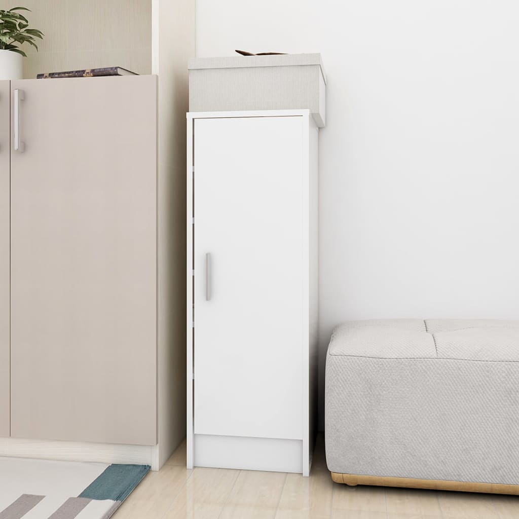 Gabinete de zapatos Vidaxl 32 x 35 x 92 cm Mada de propiedad propiedad de alto brillo blanco