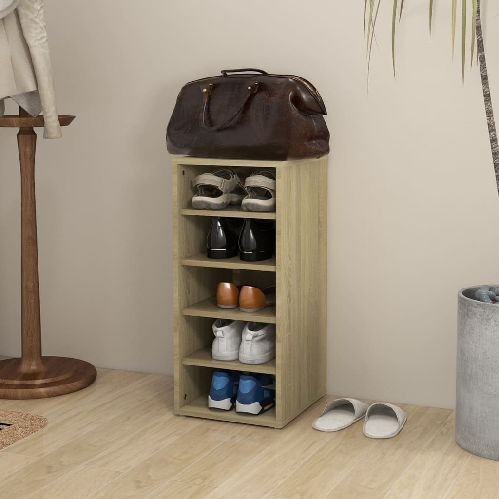Gabinete de zapatos Vidaxl 31.5x35x70 cm de madera propiedad de Oak de Oak