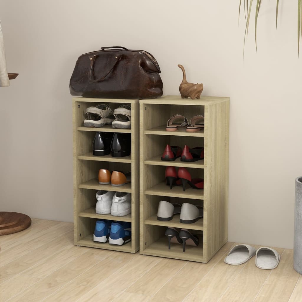 VIDAXL SCARPE IMBINATI 2 PC 31.5x35x70 cm Colore di quercia Sonoma Sonoma