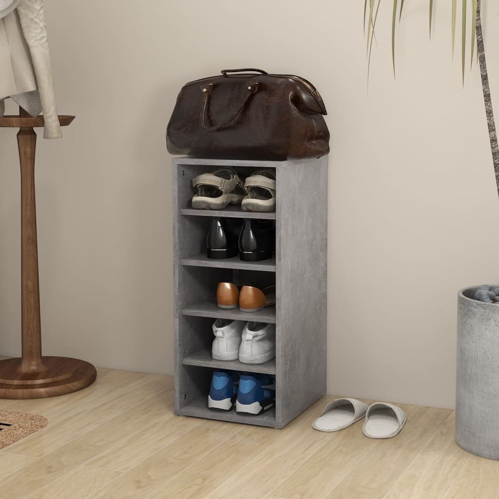 Gabinete de zapatos Vidaxl 31.5x35x70 cm Betongrijs de madera procesada