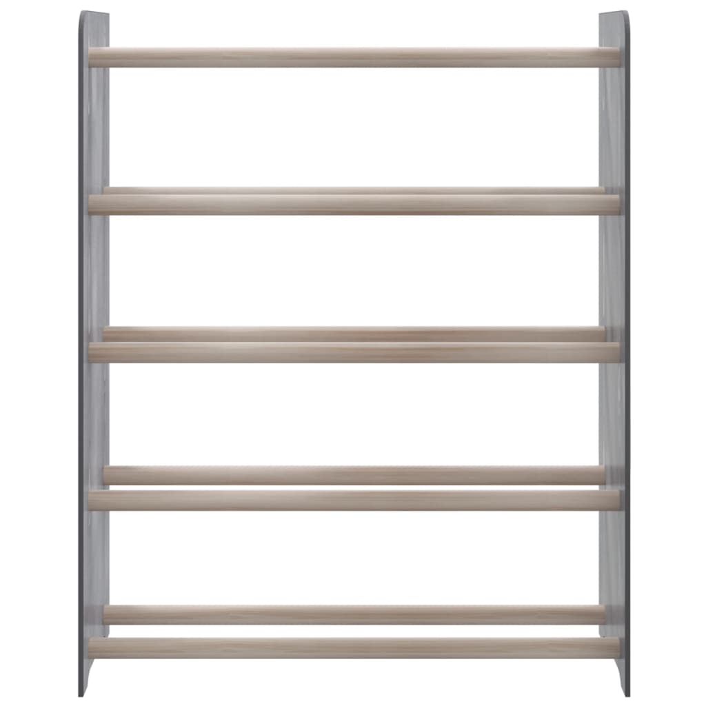 Vidaxl scarpiera 65x24x81 cm grigio in legno elaborato