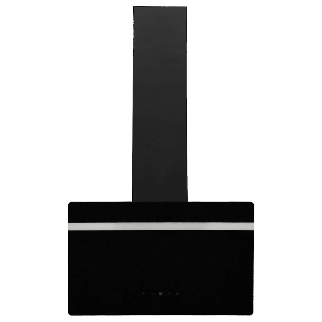 Vidaxl Capucha extractor de pared de 60 cm de acero y vidrio templado negro