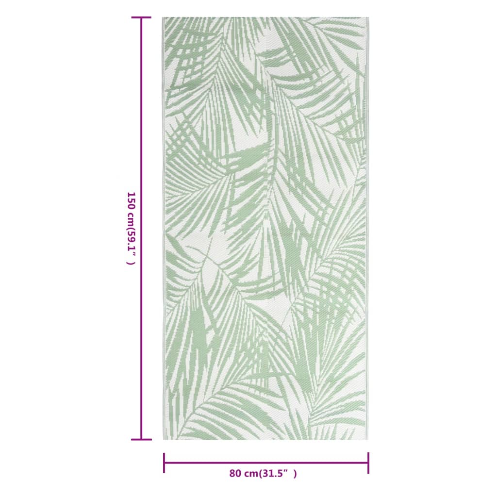 VIDAXL ESTERNO RAGGIO 80X150 cm Polipropene verde