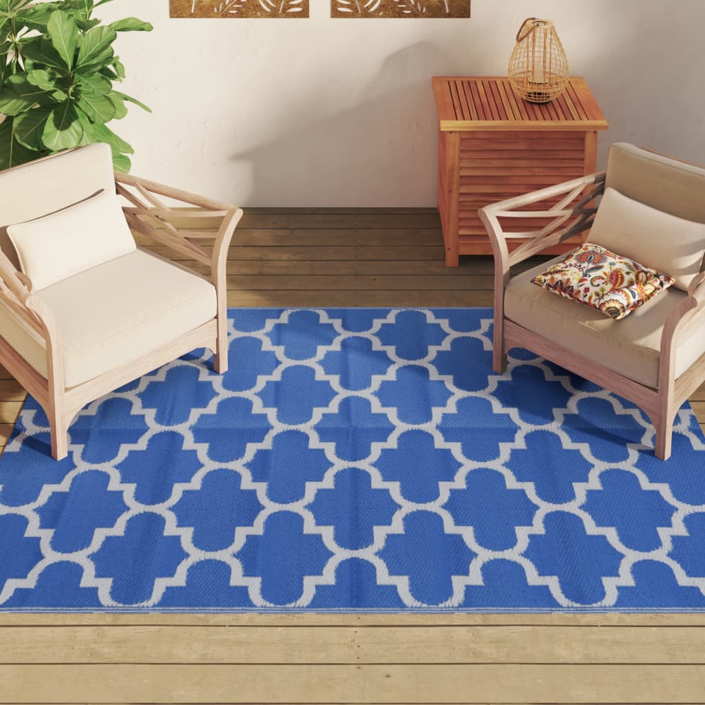 Vidaxl Outside Rug 140x200 cm de azul polipropeno