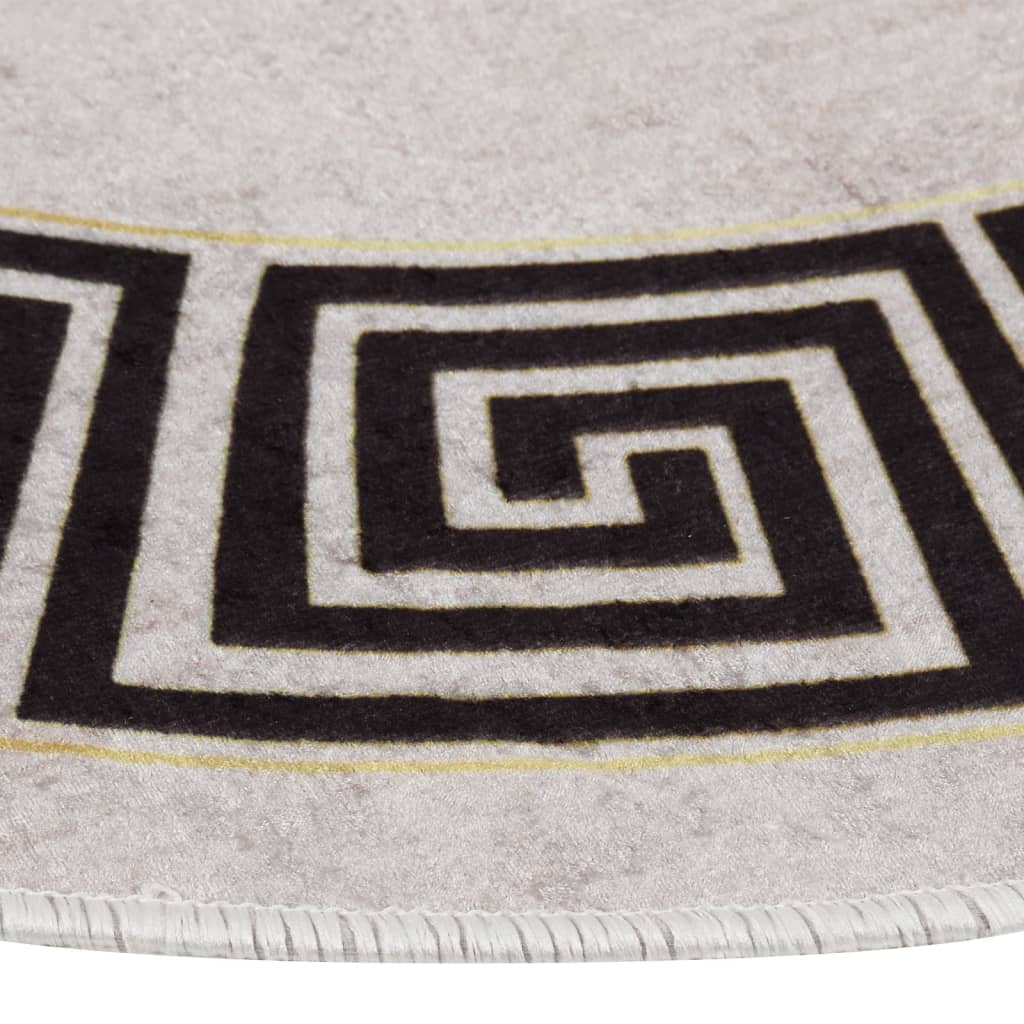 Alfombra Vidaxl lavable Ø120 cm beige ligero