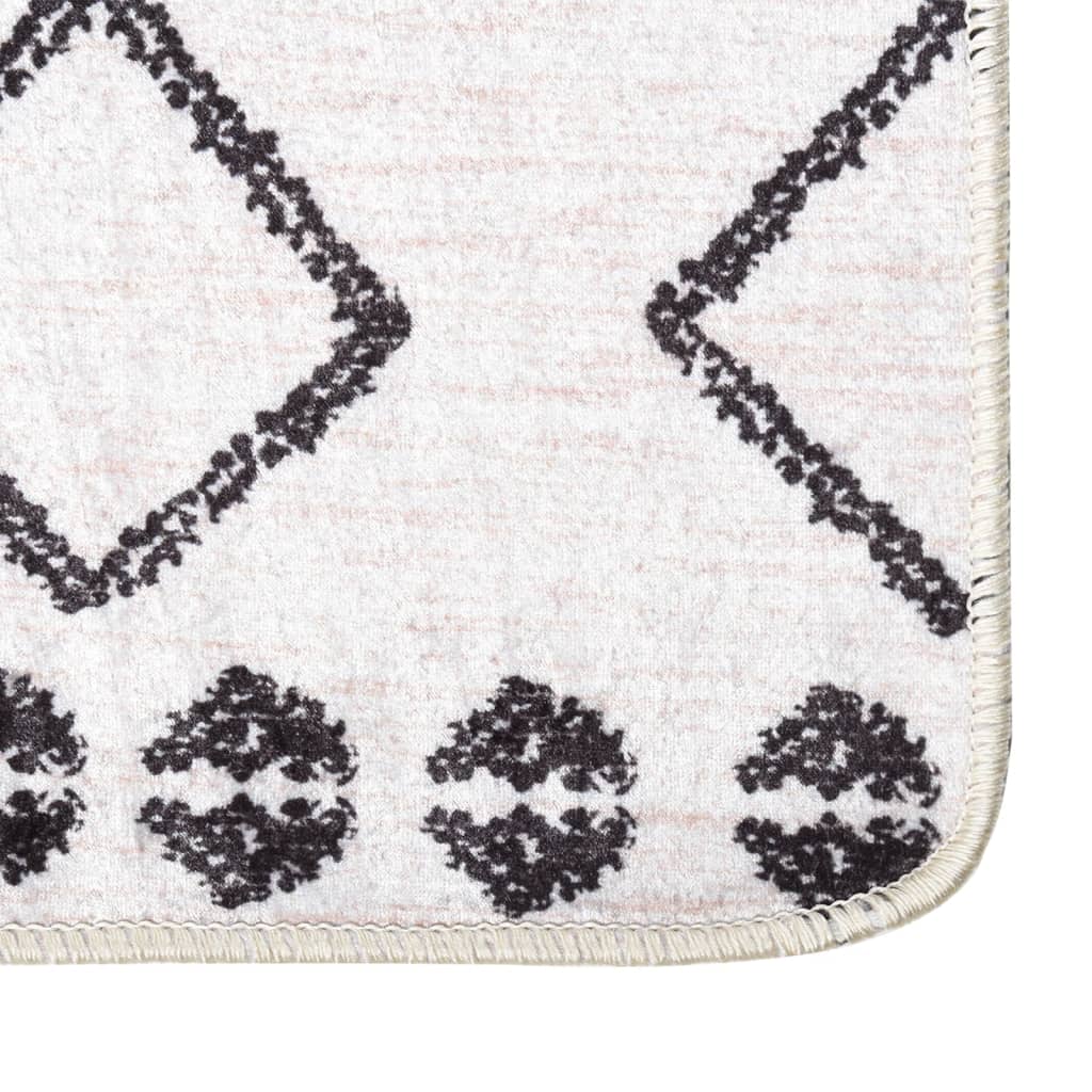 Tappeto vidaxl lavabile antiscivolo 80x300 cm bianco e nero