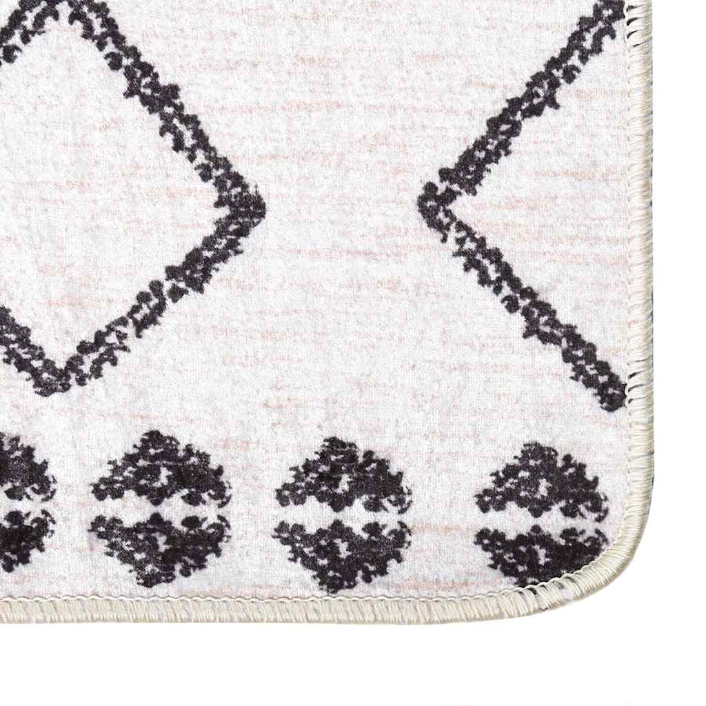 Tappeto vidaxl lavabile antiscivolo 120x180 cm bianco e nero