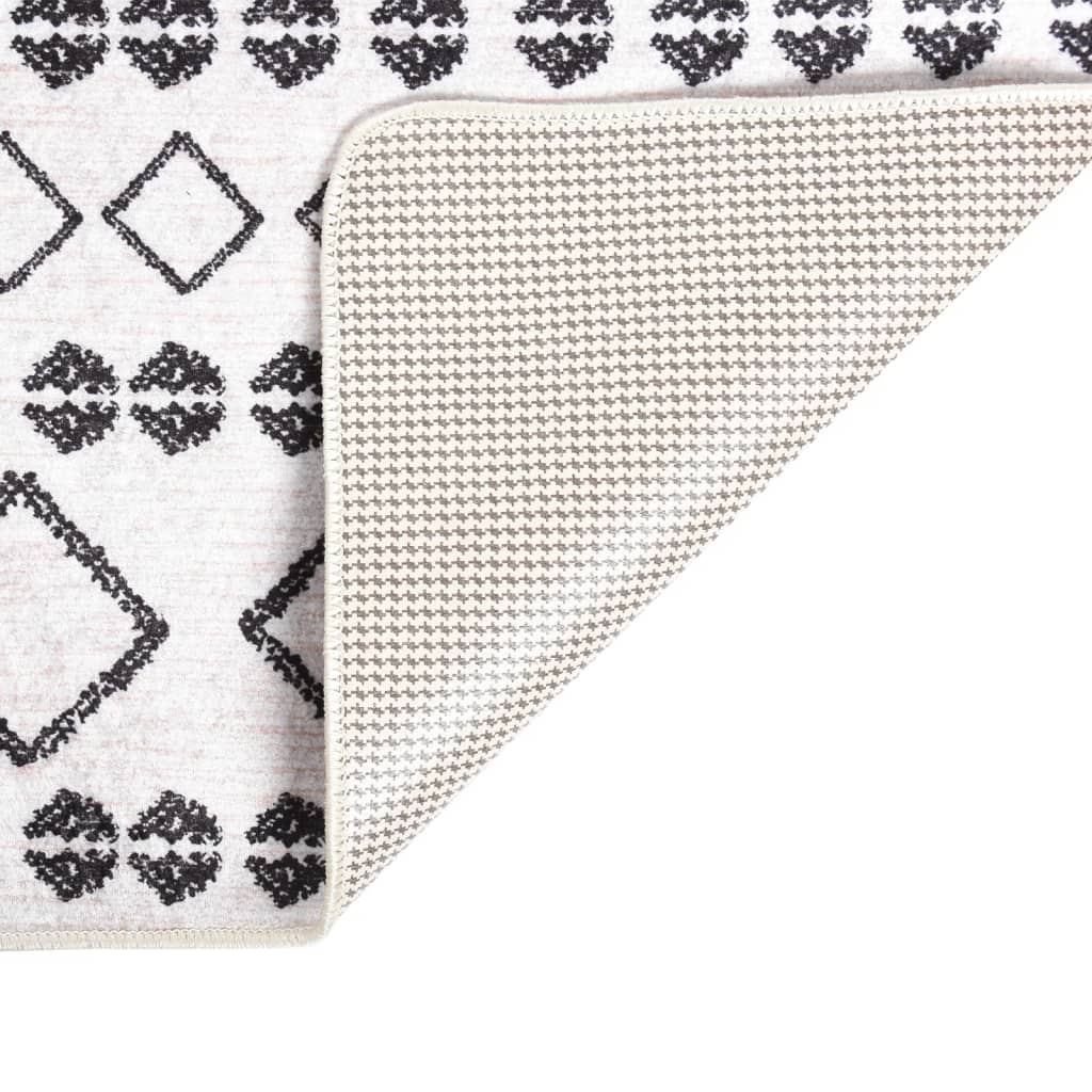 Tappeto vidaxl lavabile antiscivolo 160x230 cm bianco e nero