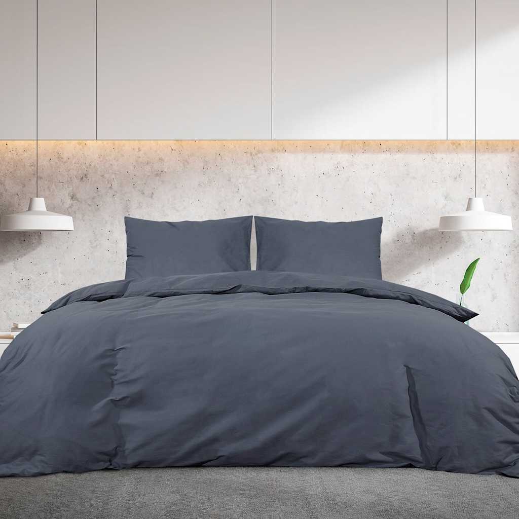 Vidaxl Duvet Overlay Set leggero antracite in microfibra 200x200 cm