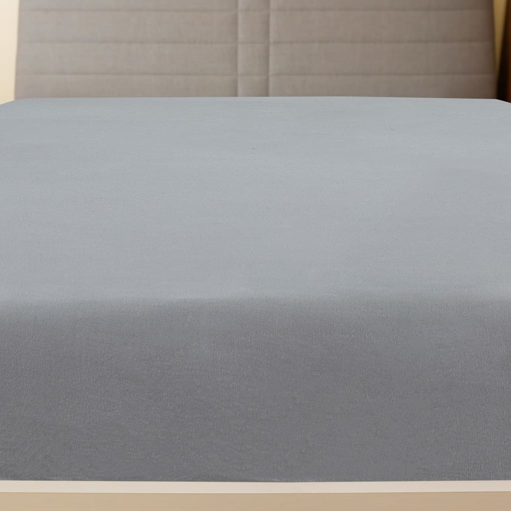 Jersey de hojas ajustadas de Vidaxl 100x200 cm de algodón gris