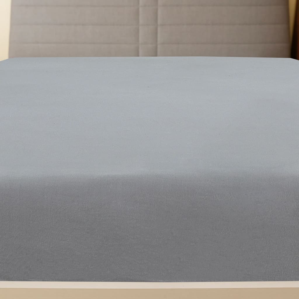 Jersey de hoja ajustada Vidaxl 160x200 cm de algodón gris