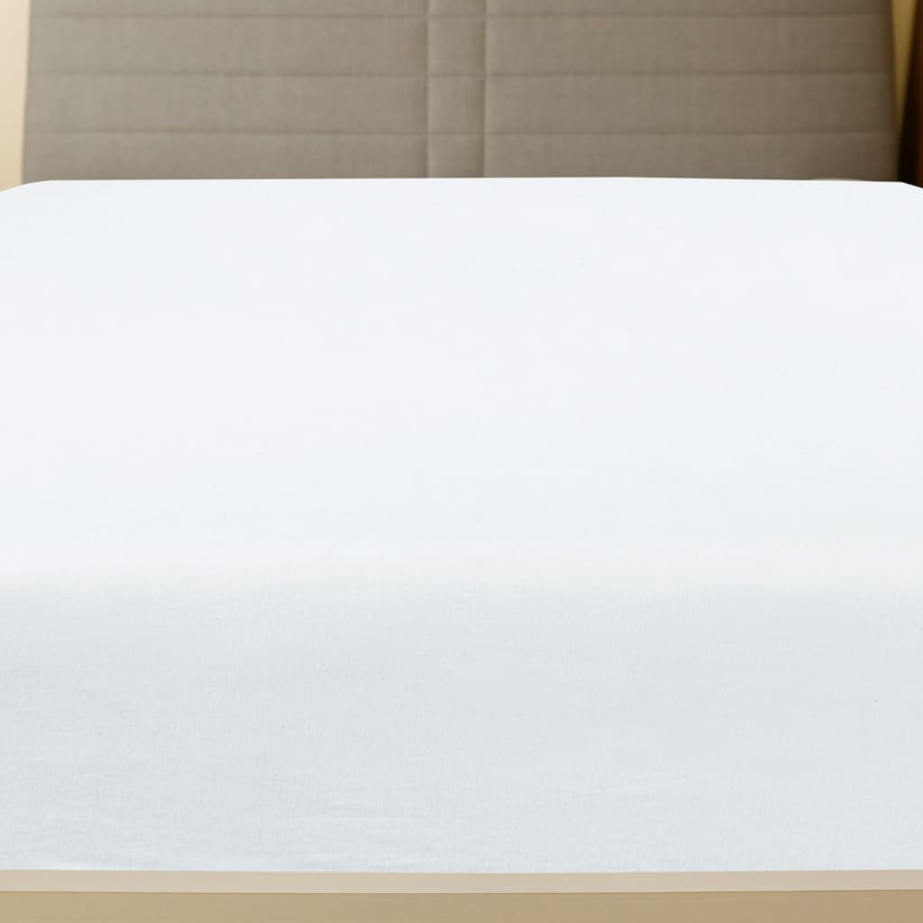 Jersey de hojas de Vidaxl 2 PCS 160x200 cm de algodón blanco