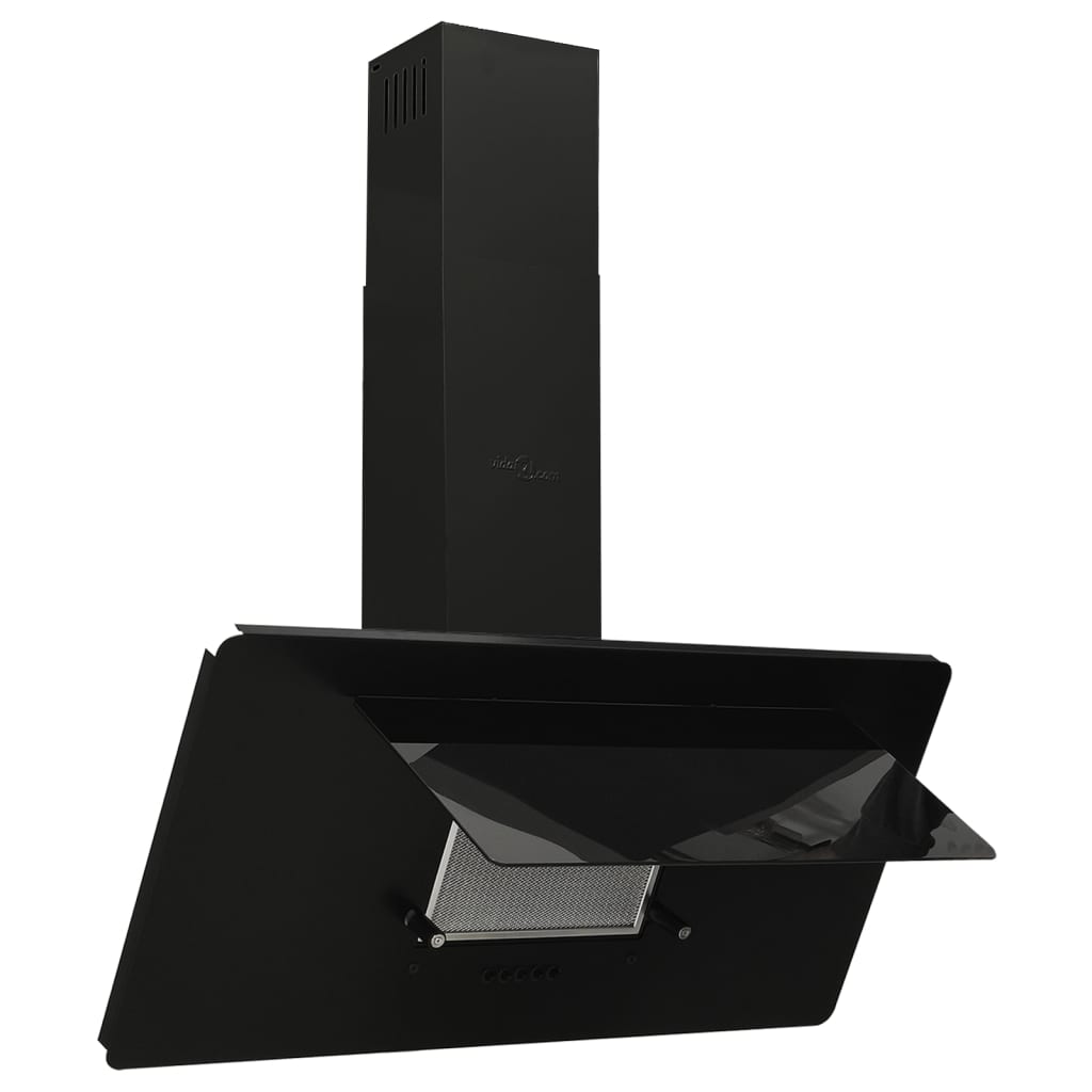 Vidaxl Wall Extractor Hood 90 cm de acero inoxidable y vidrio endurecido negro