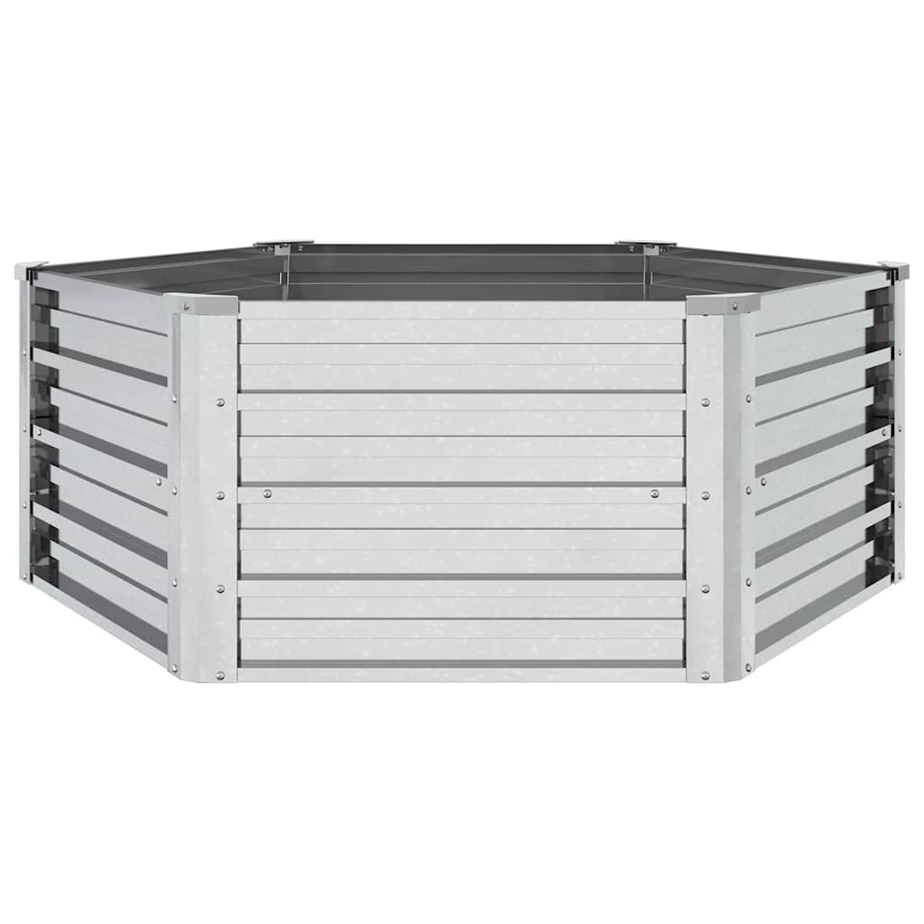 Plantador Vidaxl elevado 129x45 cm Color de plata galvanizado