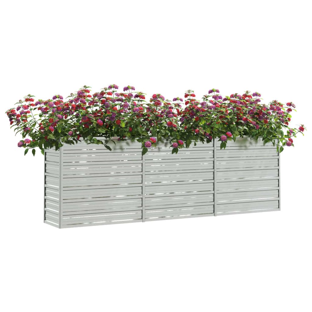 Vidaxl fioriera raccolta 240x40x77 cm in argento in acciaio zincato