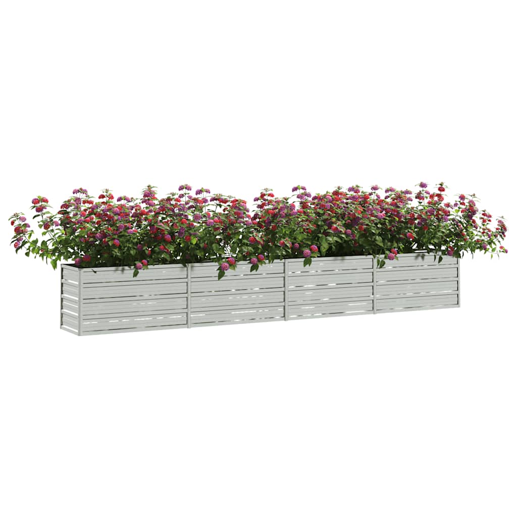 Plantador Vidaxl insertado 320x40x45 cm de acero galvanizado de plata
