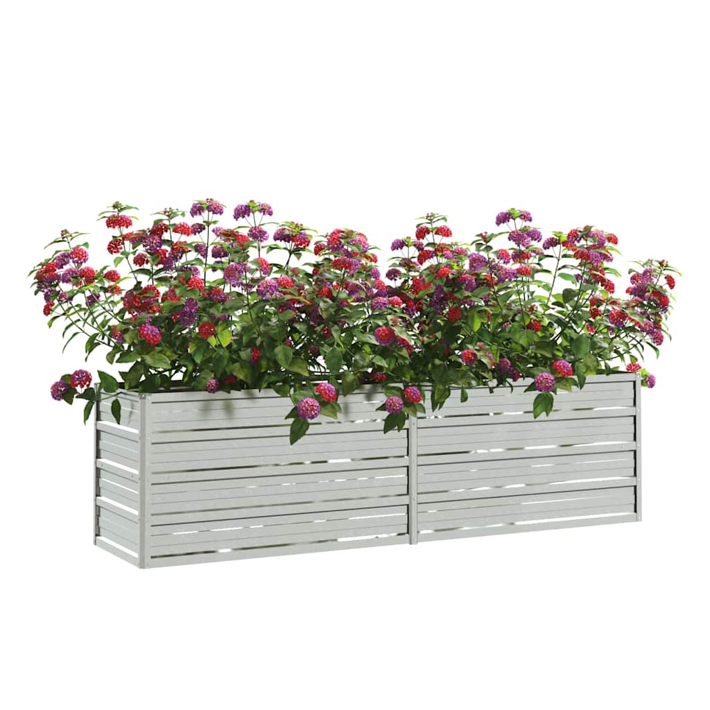 Plantador Vidaxl elevado 160x40x45 cm de acero galvanizado de plata