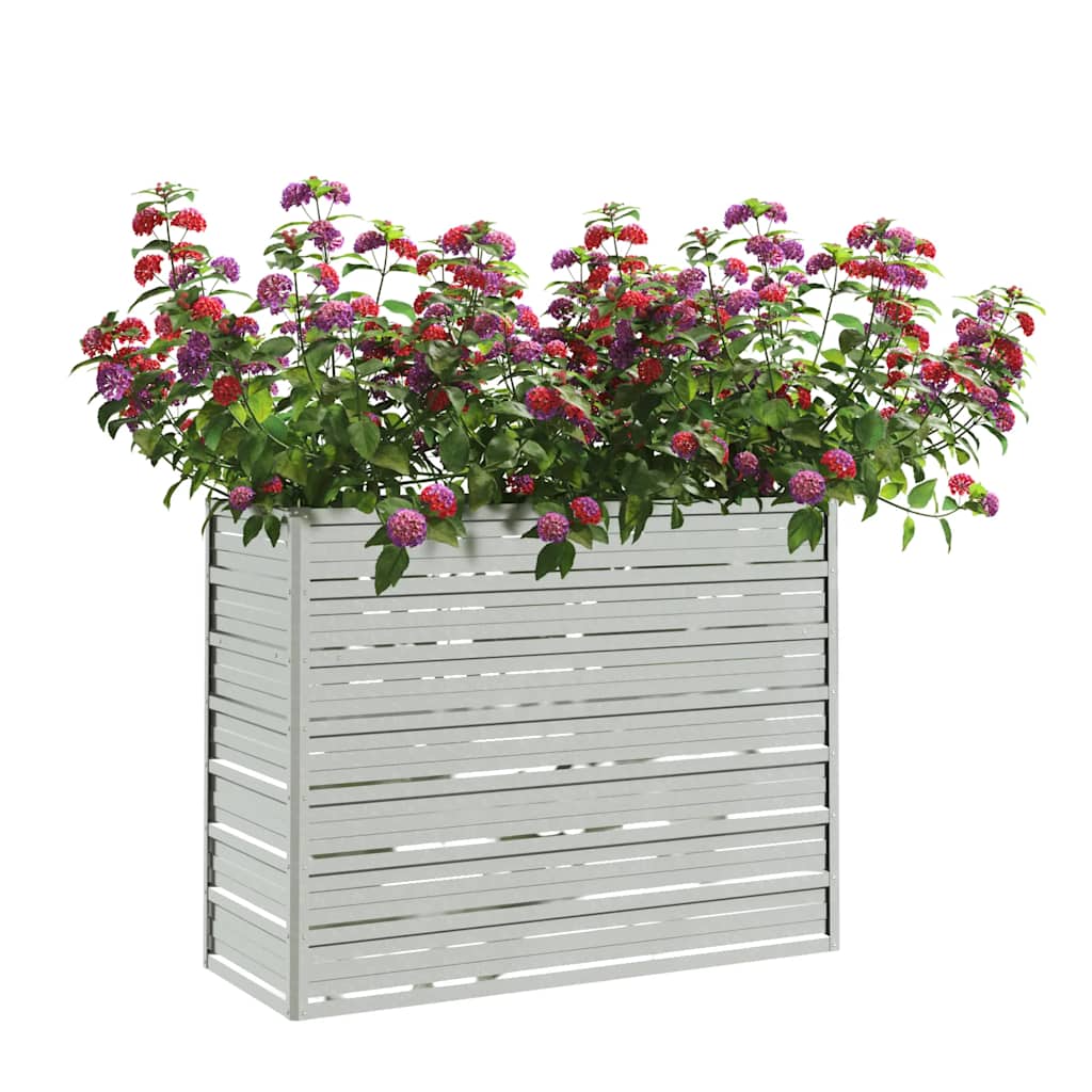 Plantador Vidaxl elevado 100x40x77 cm de acero galvanizado de plata
