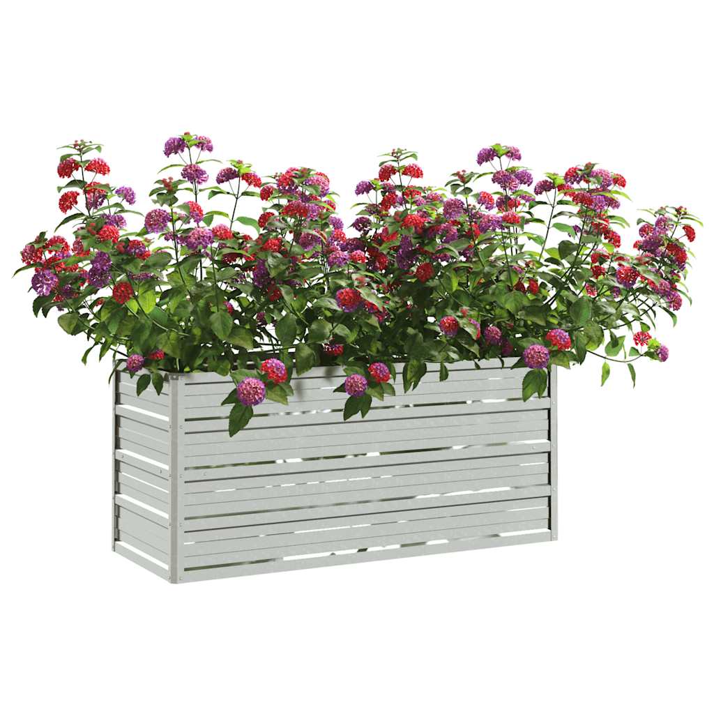 Plantador Vidaxl elevado 100x40x45 cm de acero galvanizado de plata