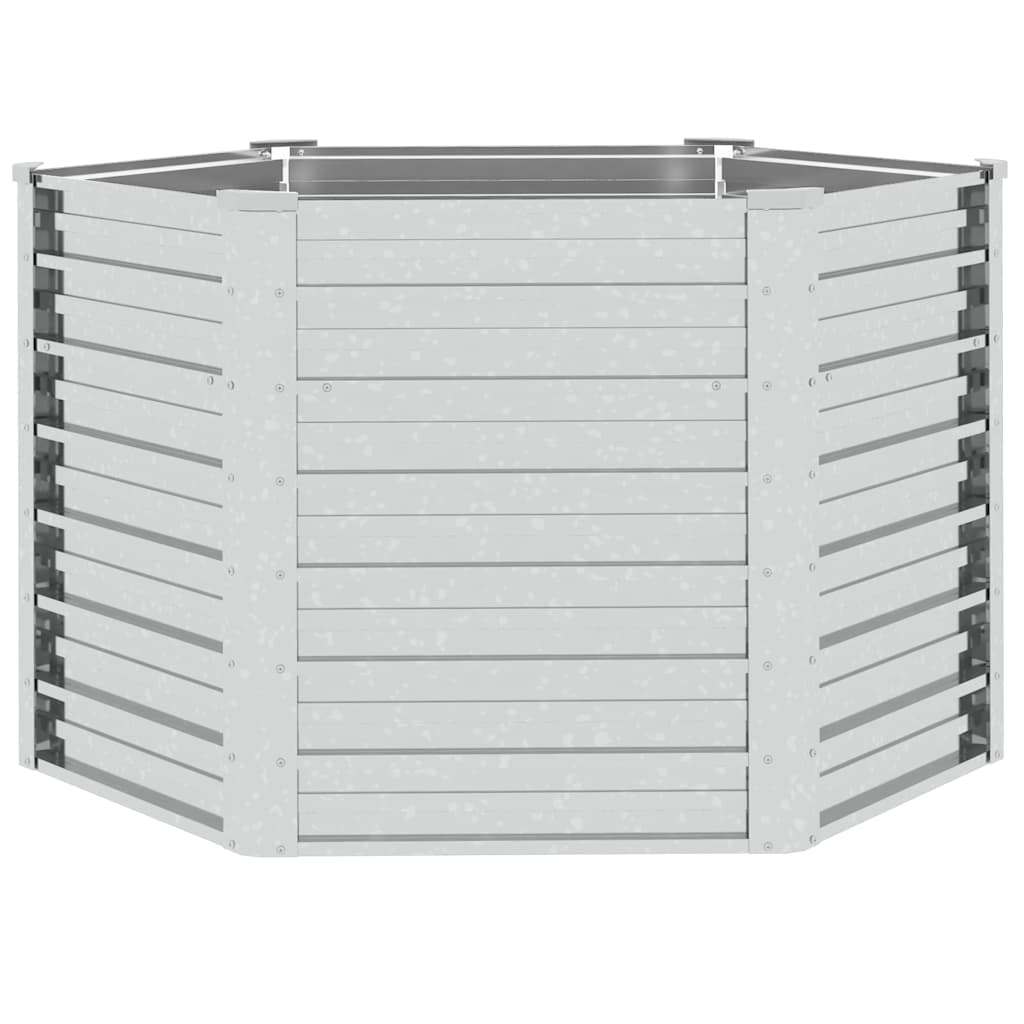 Plantador Vidaxl elevado 129x77 cm Color de plata galvanizado