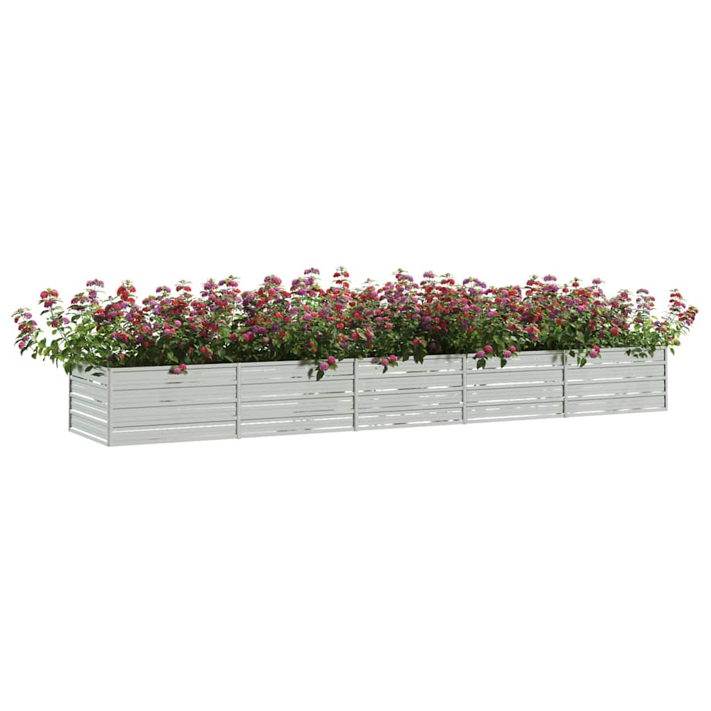 Plantador Vidaxl elevado 400x80x45 cm de acero galvanizado de plata