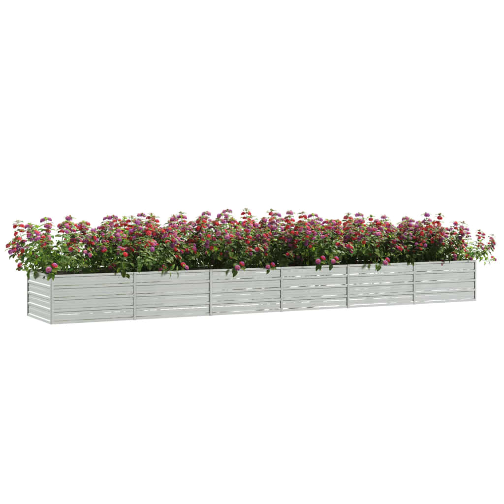 Vidaxl fioriera raccolta 480x80x45 cm in argento in acciaio zincato