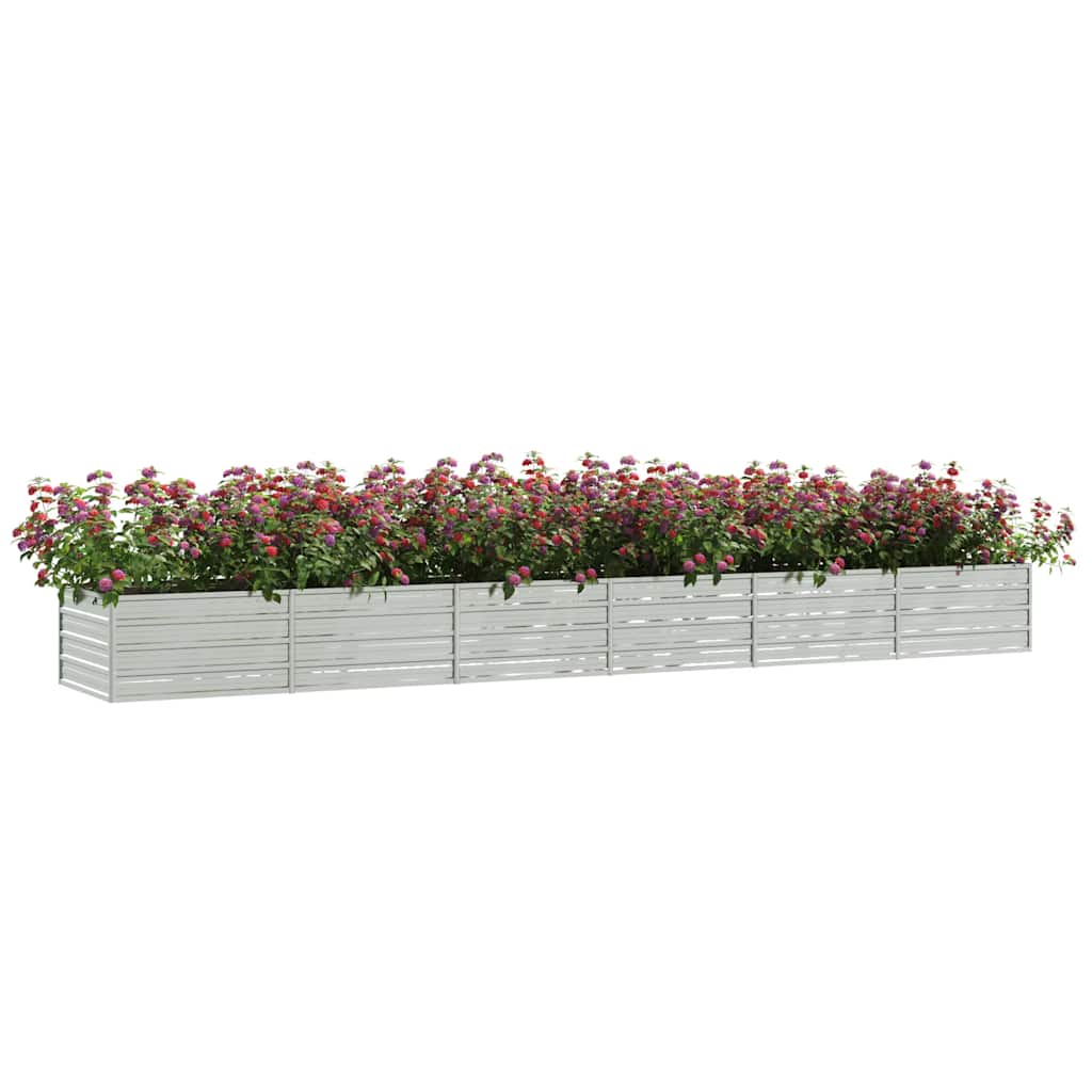 Plantador Vidaxl elevado 480x80x45 cm de acero galvanizado de plata