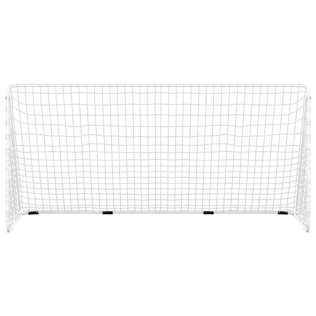 Vidaxl voetbaldoel met net 366x122x182 cm staal wit