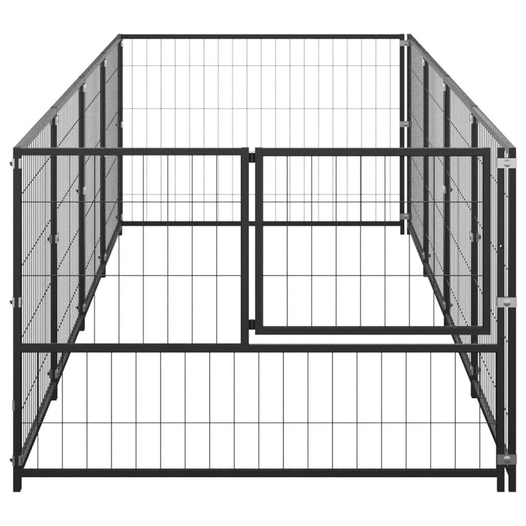 Vidaxl Dog Kennel 4 m² Acciaio nero