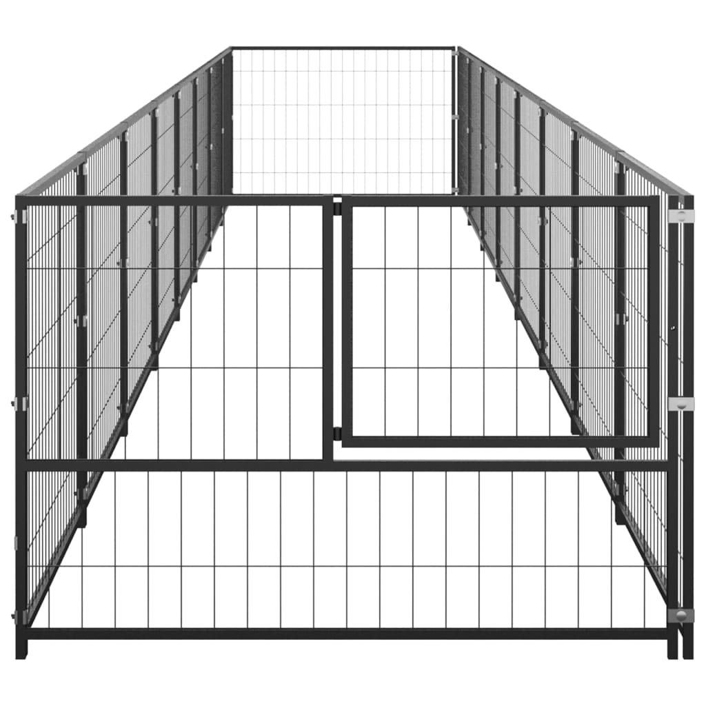 Vidaxl Dog Kennel 8 m² Acciaio nero