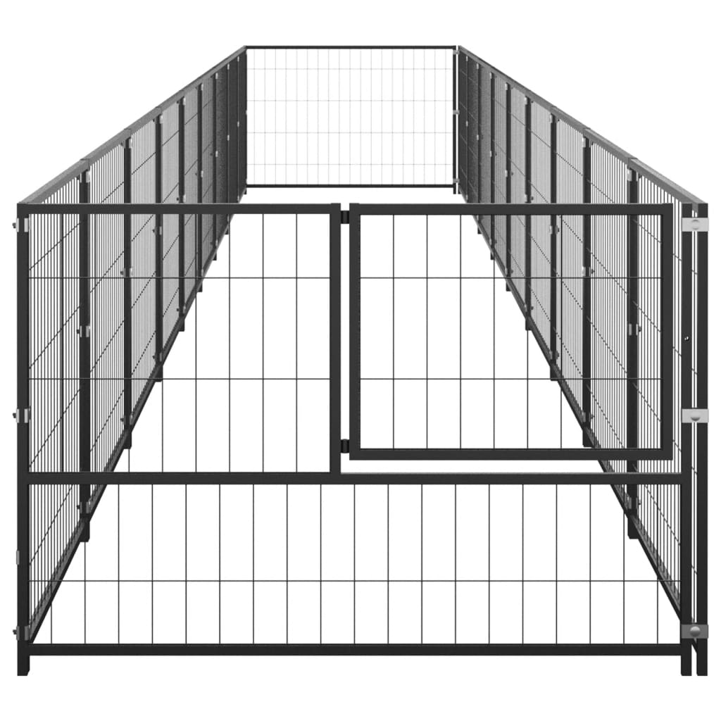 Perrera de perros vidaxl 9 m² de acero negro