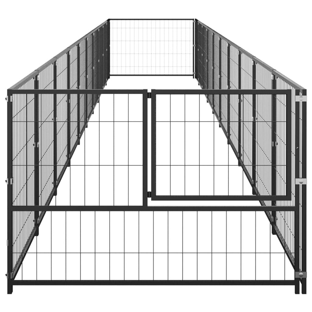 Vidaxl Dog Kennel 10 m² Acciaio nero