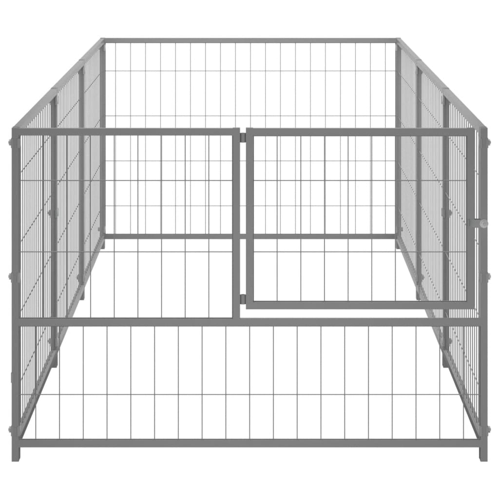 Vidaxl Dog Kennel 3 m² Acciaio in argento colorato