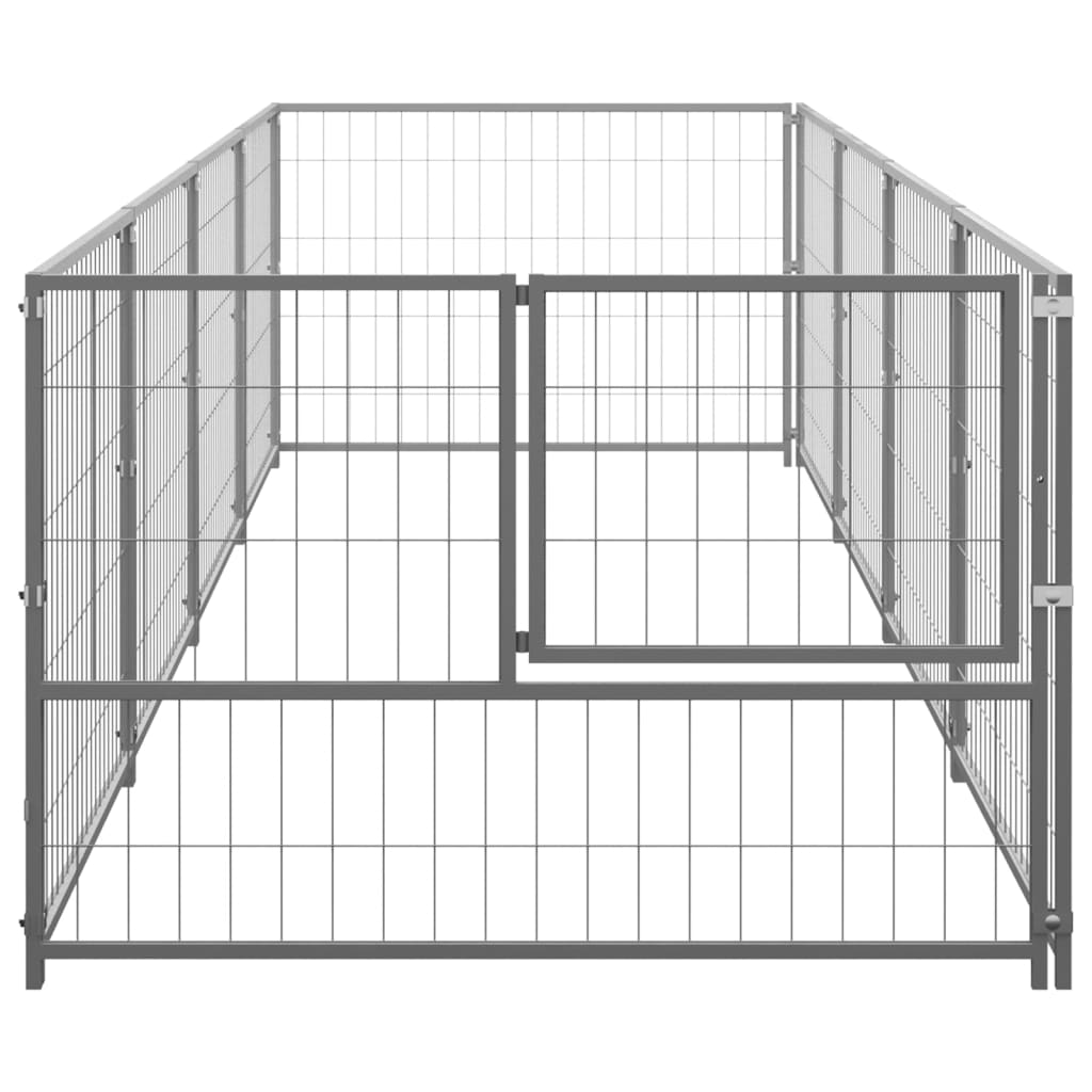 Vidaxl Dog Kennel 4 m² Acciaio in argento colorato