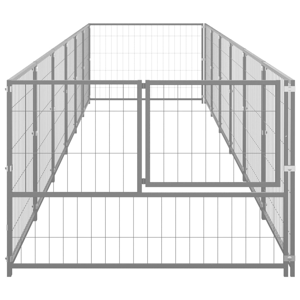 Vidaxl Dog Kennel 6 m² Acciaio in argento colorato