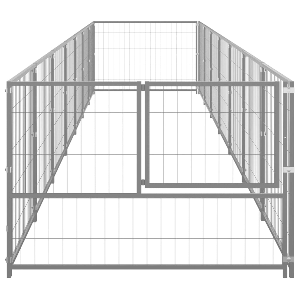 Vidaxl Dog Kennel 7 m² Acciaio in argento colorato