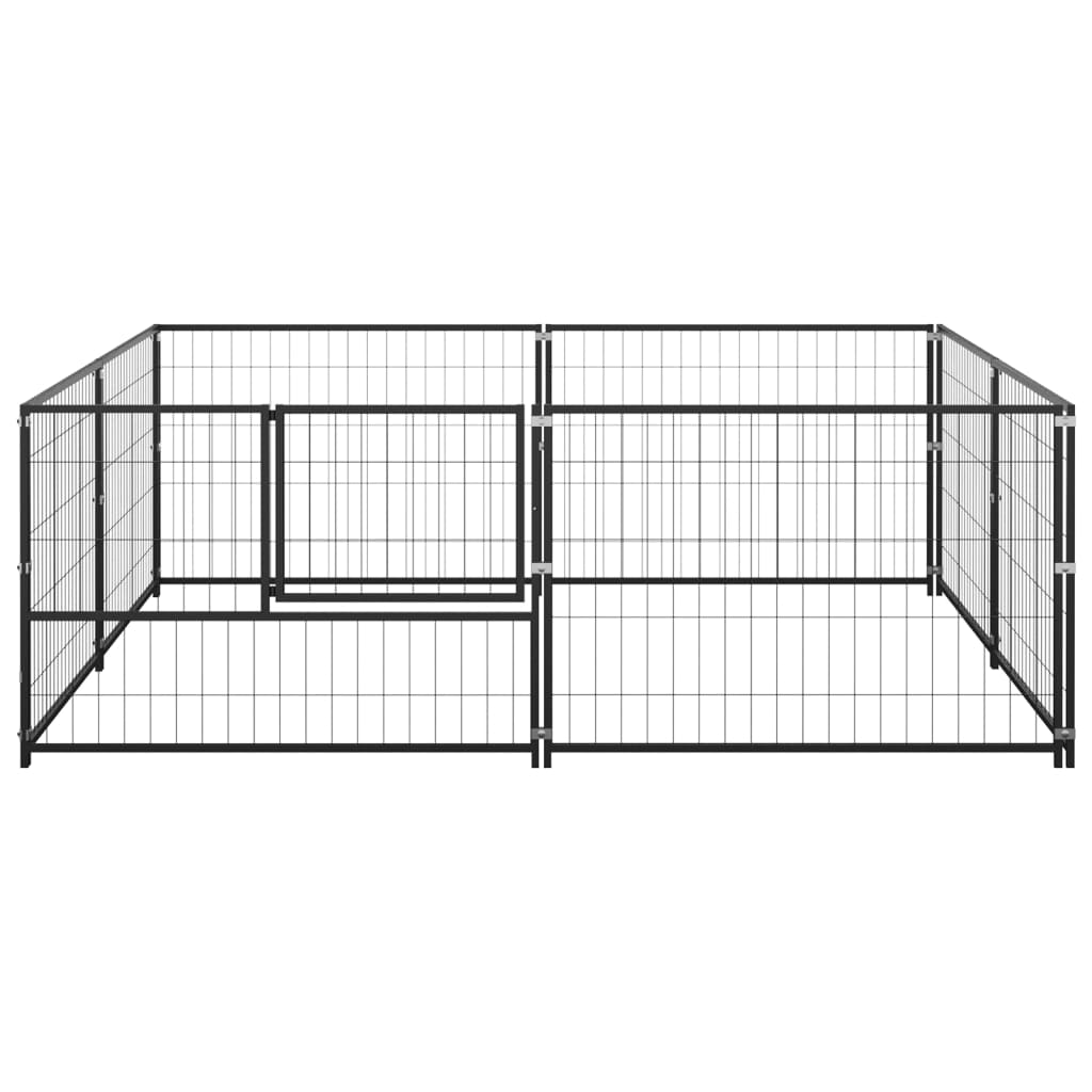 Perrera de perros vidaxl 4 m² de acero negro