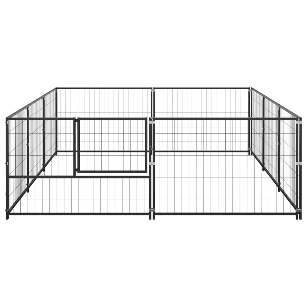 Vidaxl Dog Kennel 6 m² Acciaio nero