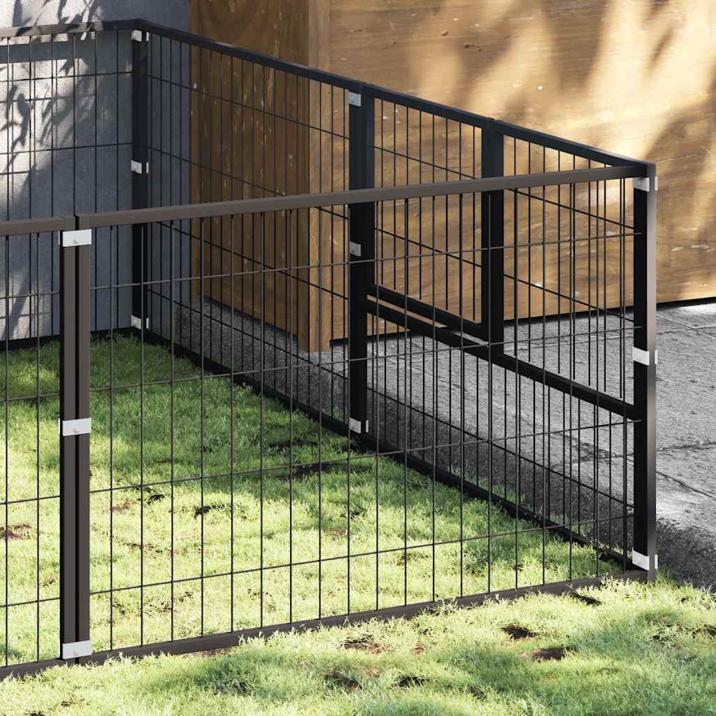 Perrera de perros vidaxl 8 m² de acero negro