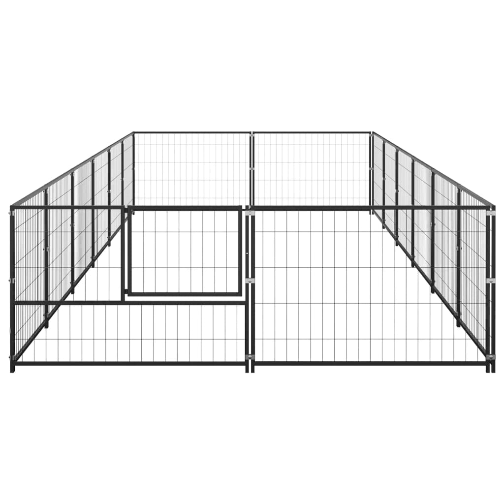 Vidaxl Dog Kennel 12 m² Acciaio nero