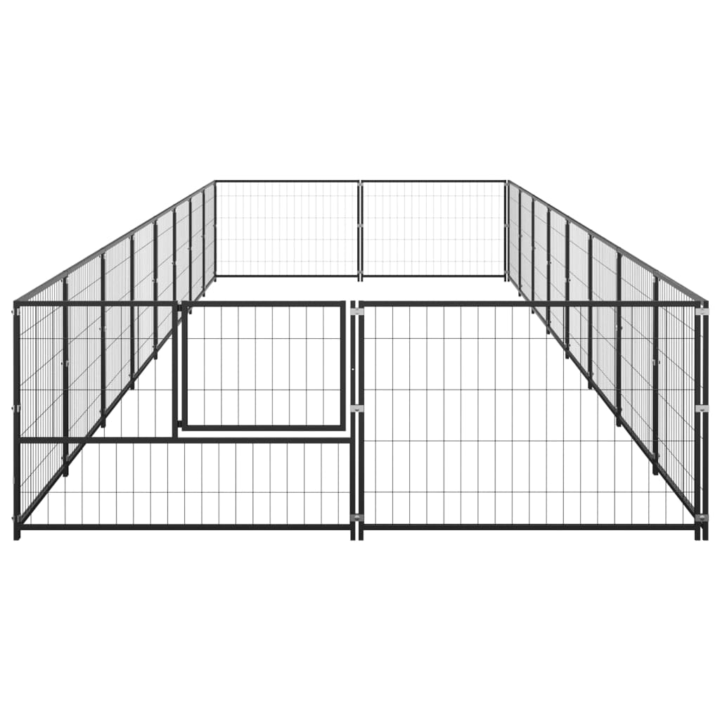 Perrera de perros vidaxl 16 m² de acero negro