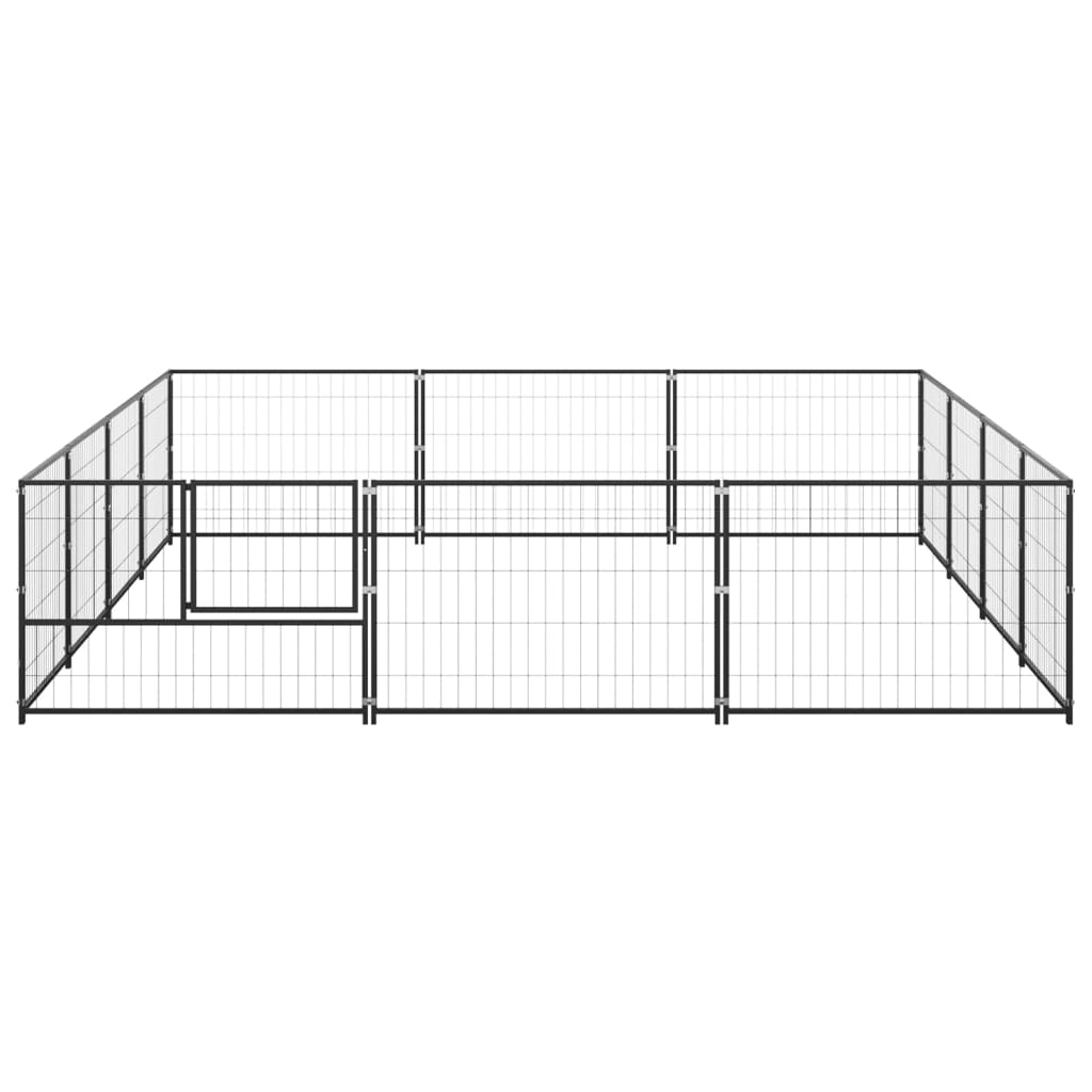 Vidaxl Dog Kennel 12 m² Acciaio nero