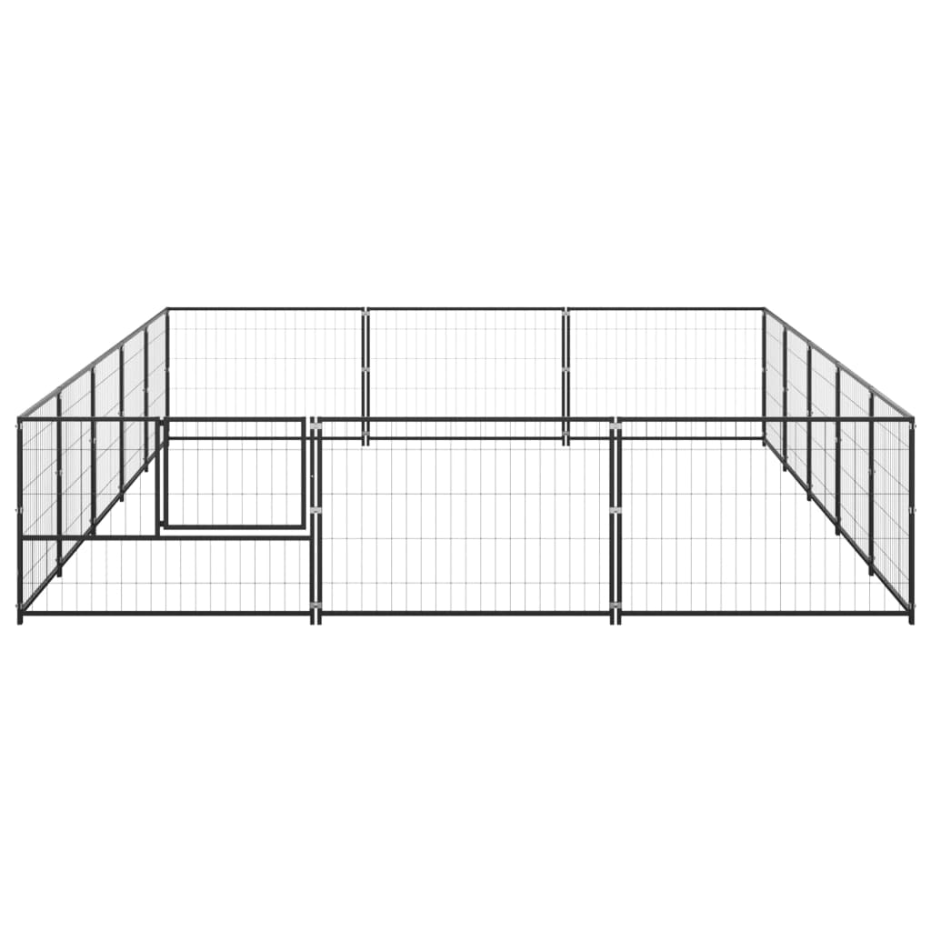 Vidaxl Dog Kennel 15 m² Acciaio nero