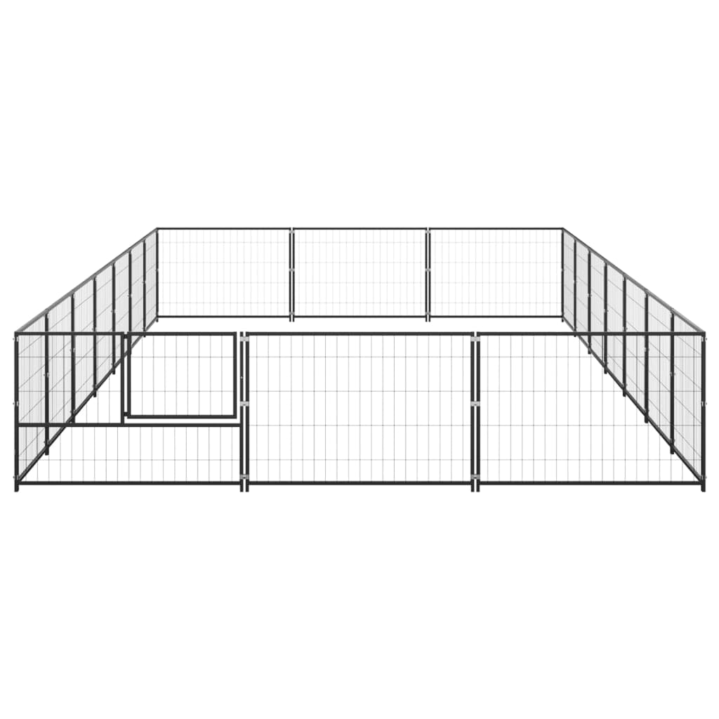 Vidaxl Dog Kennel 21 m² Acciaio nero